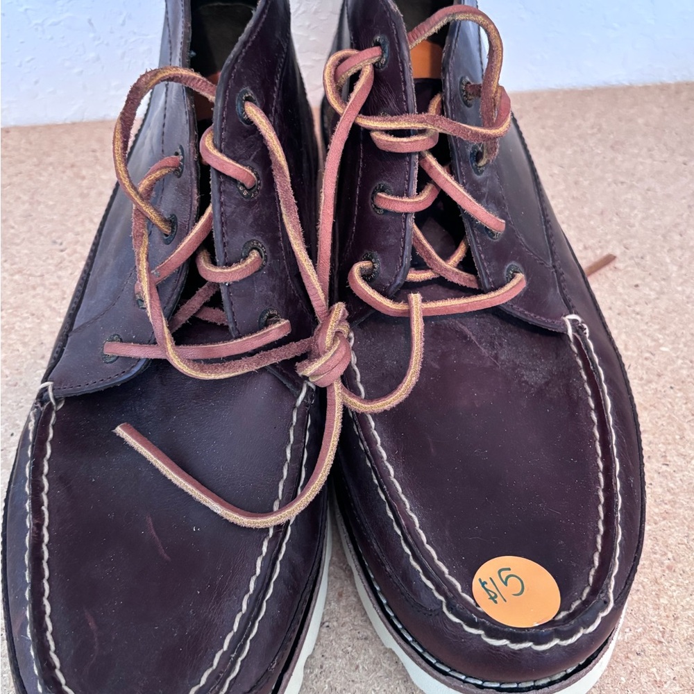 Sperry Brown Leather Boots Moc-Toe Design